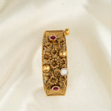Deep Nakas Emerald Kada Kundan Bangle With White And Pink Ruby 24kt Gold polished