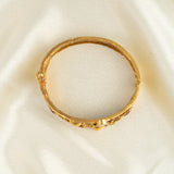 Deep Nakas Emerald Kada Kundan Bangle With White And Pink Ruby 24kt Gold polished