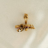 Deep Nakas Flower And Leaf With Small Pearl Finger Ring Kundan  Pink Ruby 24kt Gold polished