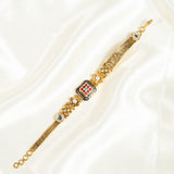 Deep Naka Ethnic Party Occasions With Pearl Bracelet Kundan White And Light Pink Ruby 24kt Gold polished