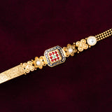 Deep Naka Ethnic Party Occasions With Pearl Bracelet Kundan White And Light Pink Ruby 24kt Gold polished