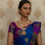 Deep Nakas Peacock Kundan Necklace with Pink Stone And Green  Earrings 24kt Gold polished