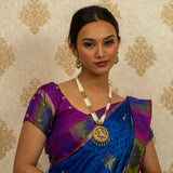 Deep Nakas Peacock Kundan Necklace with Pink Stone And Green  Earrings 24kt Gold polished