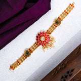 Deep Nakas Pink Kundan Choker 24kt Gold Polish