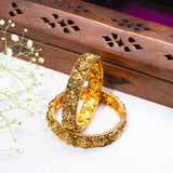 Deep Nakas Multi Colour With Peacock Kundan 24 kt Gold Plated Bangles