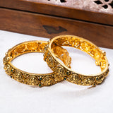 Deep Nakas Multi Colour With Peacock Kundan 24 kt Gold Plated Bangles