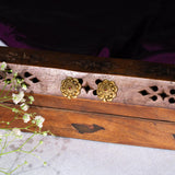 Deep Nakas Circle Shaped in Red Stone 24kt Gold plated Studs