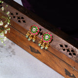 Flower Polkis in Kundan Earrings studs in 24kt Gold Polish