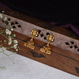 Deep Nakas Lakshmi With Red Kundan Gold Plated Jhumkas