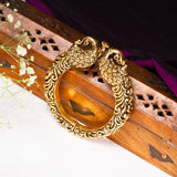 Deep Nakas Peacock Bracelet For Men in 24kt Gold Polish