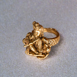 Deep Nakas Bala Krishna Ring 24kt Gold Polish