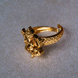 Deep Nakas Floral Design Finger Ring Kundan  Pink Ruby 24kt Gold polished