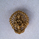 Deep Nakas Lakshmi With Peacock Ring 24kt Gold polish