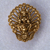 Deep Nakas Lakshmi With Peacock Ring 24kt Gold polish