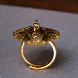 Deep Nakas Lakshmi With Peacock Ring 24kt Gold polish