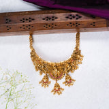 Deep Nakas Krishna With Pink Kundan Cz Short Necklace in 24kt Gold Polish