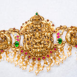 Mahalakshmi Deep Nakas With Polkis 24kt Gold Plated waistband/Vadiyanam