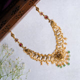 Deep Nakas Ganesha in Cz Studded Short Necklace 24kt Gold Polish