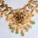 Deep Nakas Ganesha in Cz Studded Short Necklace 24kt Gold Polish