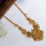 Deep Nakas Vijayalakshmi Long Necklace studded with CZ in 24kt Gold Polish