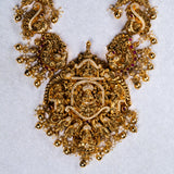 Deep Nakas Vijayalakshmi Long Necklace studded with CZ in 24kt Gold Polish