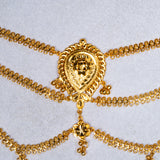 Deep Nakas Kundan Floral Brooch Sari Hook 24kt Gold Polish