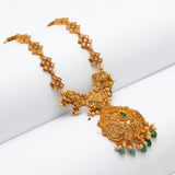 Peacock in Cz Studded With Green Kundan Short Necklace 18kt Gold Polish
