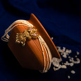 Deep Nakas Lord Garuda With Green Polkis Pendant  24kt Gold Polish