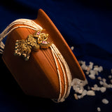 Deep Nakas Lord Garuda With Green Polkis Pendant  24kt Gold Polish