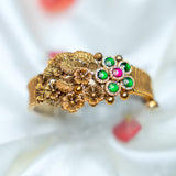 Deep Nakas Rajwadi Style Kundan Bangle With Likely Green and Pink Ruby 24kt Gold polished