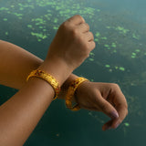 Deep Naka Flower With Mahalakshmi Bangles Kundan White And Red Ruby 24kt Gold polished