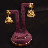 Deep Naka Peacock Antique Jhumka Kundan 24kt Gold polished