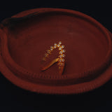 Diamonds V Shaped Cz Studed Vanki Ring 18kt Gold Polish