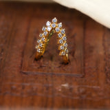 Diamonds V Shaped Cz Studed Vanki Ring 18kt Gold Polish