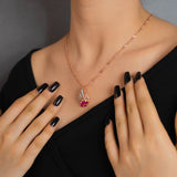 Floral Damsel Pendant Set In Rose Gold