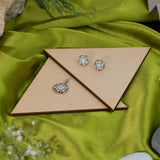 Pendant Earrings Set Sliver and Rose gold (2A)