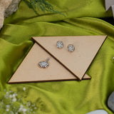 Pendant Earrings Set Sliver and Rose gold (2A)
