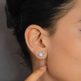 Pendant Earrings Set Sliver and Rose gold (2A)