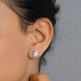 Pendant Earrings Set Sliver and Rose gold (2A)