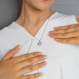 Pendant Earrings Set Sliver and Rose gold (2A)