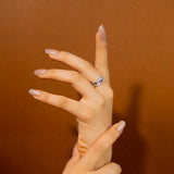 Eternity Navaratan Ring In White Gold