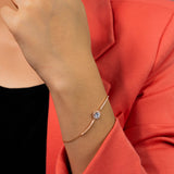 Princess Diana Solitaire Bracelet In Rose Gold