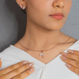 Mother Of Pearl Pendant Set In Rose Gold(5A)