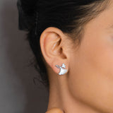 Mother of Pearl Pendant Set In White gold (5A)