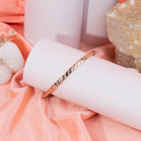 Dual Rose And White Gold Cross Lines Bracelet (6A)