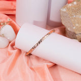 Dual Rose And White Gold Cross Lines Bracelet (6A)