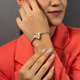 Fine Flower Bracelet In Rose Gold (6A)