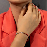 Dual  Spotted Stones Bracelet In Rose And White Gold (6B)