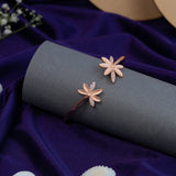 Dual Flower  Bracelet  In Rose Gold (6B)