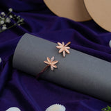 Dual Flower  Bracelet  In Rose Gold (6B)